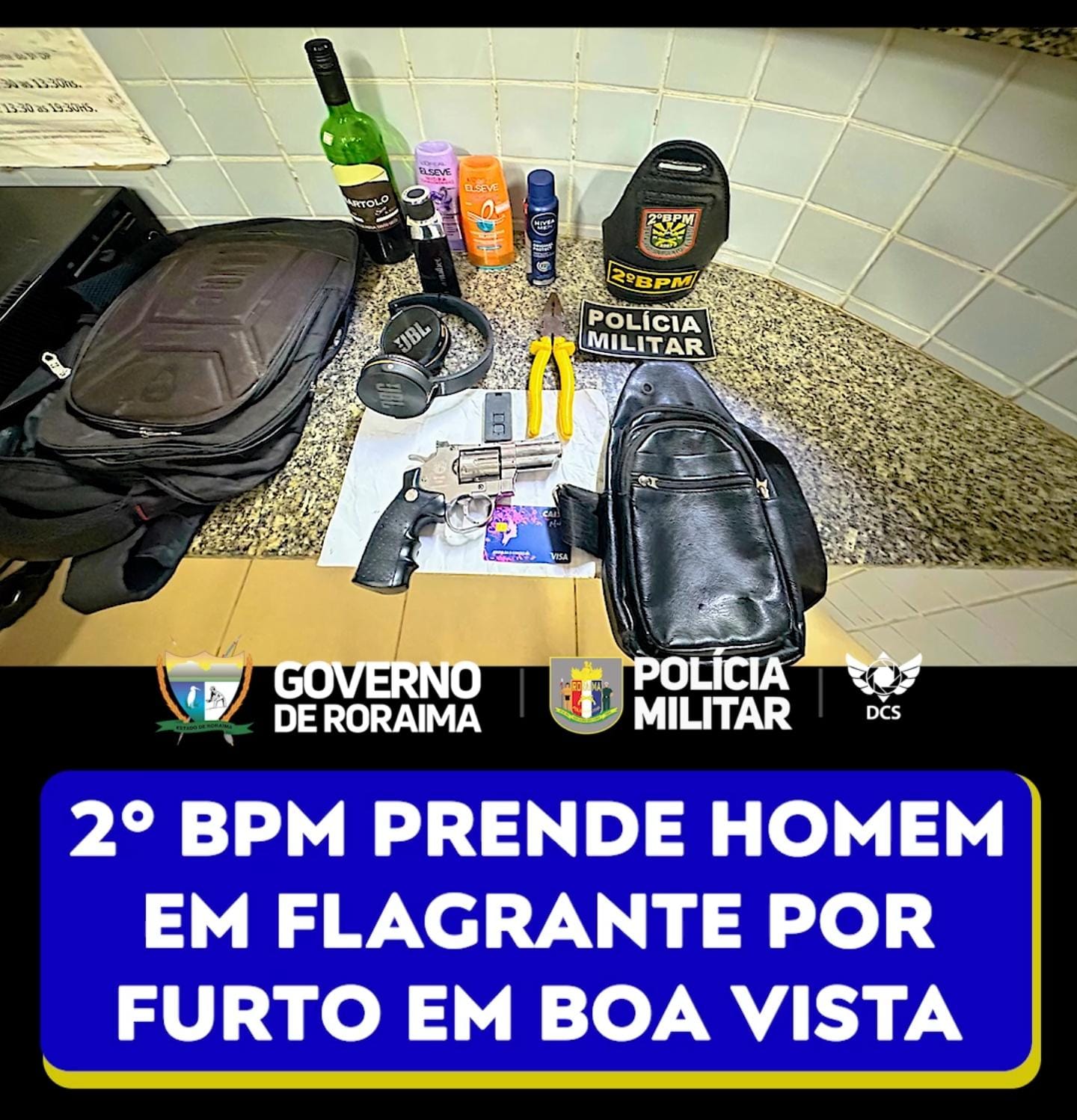 2º BPM PRENDE HOMEM POR FURTO E VIOLAÇÃO DE DOMICÍLIO.